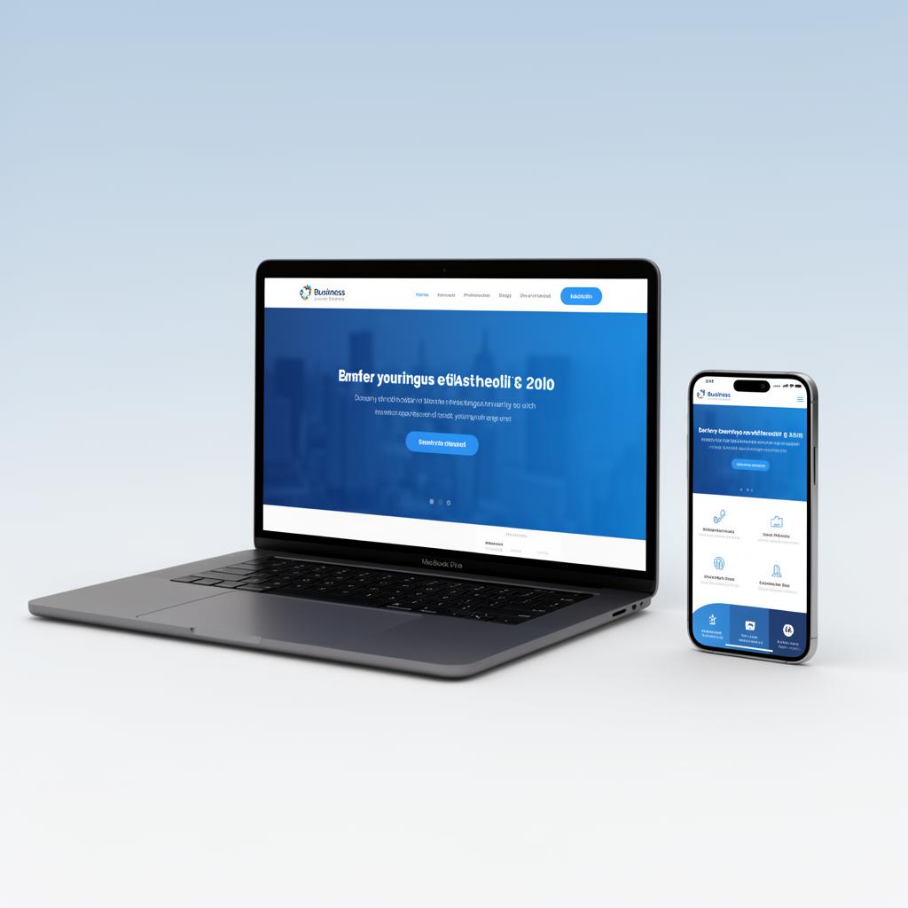 Mockup de site profissional em notebook e celular